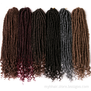 18 inch Grey Crochet Faux locs Curly Braids Hair Extensions synthetic hair Ombre Crochet Braids Jumbo Dreads Hairstyle